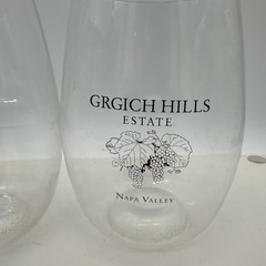 2 GRGICH HILLS Estate Plastic Poolside Wine Tasting Glasses NAPA Vineyard