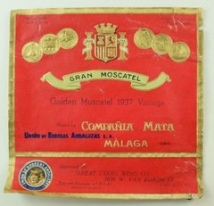 1920&rsquo;s-30&rsquo;s Vintage Wine Golden Muscatel Compania Mata Label Original B6