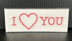 Red Crystal “I HEART YOU” Bottle Wine Label Bedazzle Sticker – New & Cool