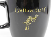 Yellow Tail Wines Australian Black Ceramic Coffee Mug Cup Yellow Kangaroo Rare