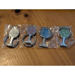 4 Piece Wine Glass Crystal Keychain Set BLUE PINK GREEN CLEAR 14.95 MSRP EACH