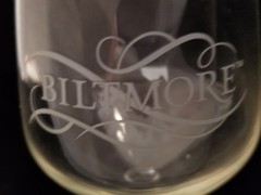 Biltmore – Wine Glass – 8-3/4&Prime; Tall – White Graphics – Lovely Design – Excellent