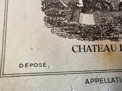 Vintage 1960 Chateau Lafite Rothschild Wine Bottle Label Original