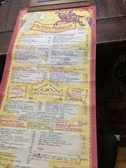 Large Vintage DA MEO PATACCA Rome Italy Restaurant Menu Poster 17”×40&Prime;. 1960&rsquo;s