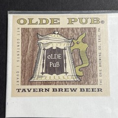 Vintage 1930s Olde Pub Tavern Brew UNUSED Paper Label Erie Pennsylvania Q1911