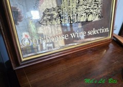 Vtg INGLENOOK Winery 1986 Wooden Framed Smoky Glass Mirror Bar Wall Sign