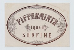 FRANCE PIPPERMINT LIQUEUR OLD UNUSED LABEL ca. 1890
