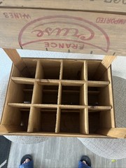 Vintage France Cruse Covered Wine Crate 12 Bottle 1967 LA GARDERIE , Empty