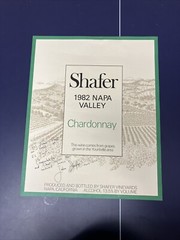 Shafer Vineyards 1982 Napa Valley John Shafer Signed Wine Poster Chardonnay