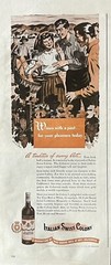 Vtg Print Ad 1944 Italian Swiss Colony Wine California WW2 Retro Bar Home Art