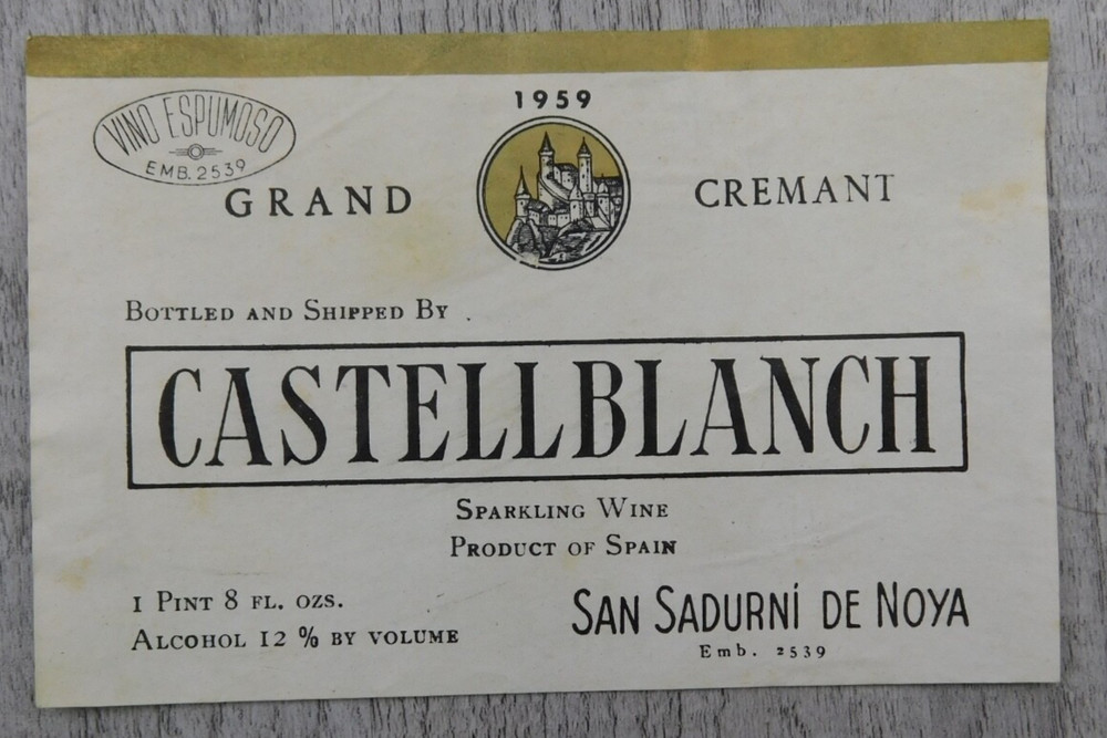 Castellblanch Grand Cremant San Sadurni De Noya Spain Vintage Wine Label Winery