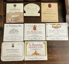 Lot 8 NOS Vintage French & Italian Wine Labels Chapoutier Hermitage Chateauneuf