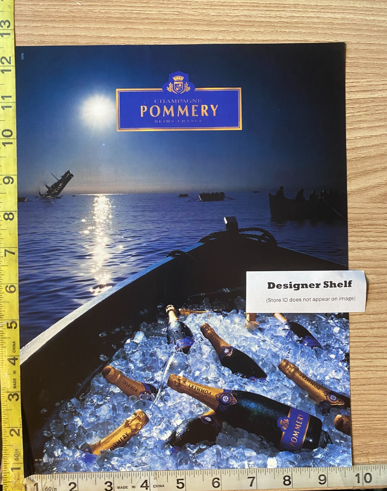 Pommery Champagne On Ice In Boat Scene 1999 Magazine Print Adverstisement