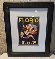 Florio Marcello Dudovich Art Print Vintage Marsala Wine Framed Bar Advertising