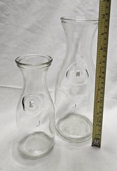 VTG SET OF 2 Paul Mason Since 1852 Glass Milk 1sm, 1lg Bottle/Wine/Carafe/Vase