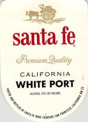 Santa Fe California White Port 1970s 1980s Vintage Wine Label