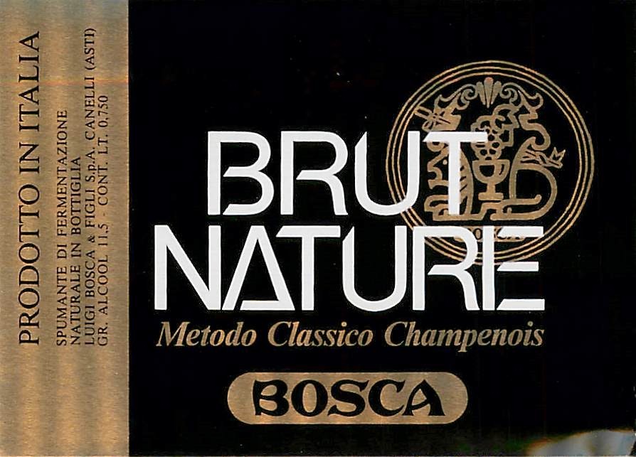 Bosca Metodo Classico Champenois Brut Nature Italy 1970s 1980s Vtg Wine Label