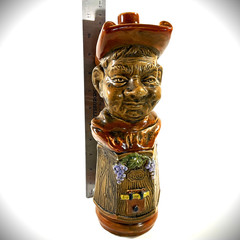 VTG Casa Vinicolo Bardi Ubaldo Monk 1761 Red Wine Decanter Ceramic Italy 1961 EC