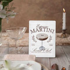 Martini Cocktail Bar Sign, Espresso Martini Gifts Wooden Stand Sign 5&Prime;X7&Prime;, Cockt