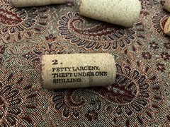 19 Crimes Collectible Wine Cork #2 Petty Larceny Theft Under 1 Shilling..Cork 72