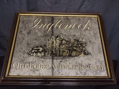 Vintage Inglenook Vineyards Winery Smoked Mirror Bar Sign Wooden Frame