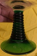 2 Schmitt Sohne W. GERMAN Green Ribbed Stem Wine Glasses 4 oz No Issues 4.5×3”