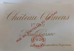 Wine label Etiquette vin CLIMENS 1928 ORIGINAL LABEL Etiquette vin