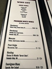 Vintage Wine List – Yardz Bar & Grill. 11.5 inches tall. Multiple listed..