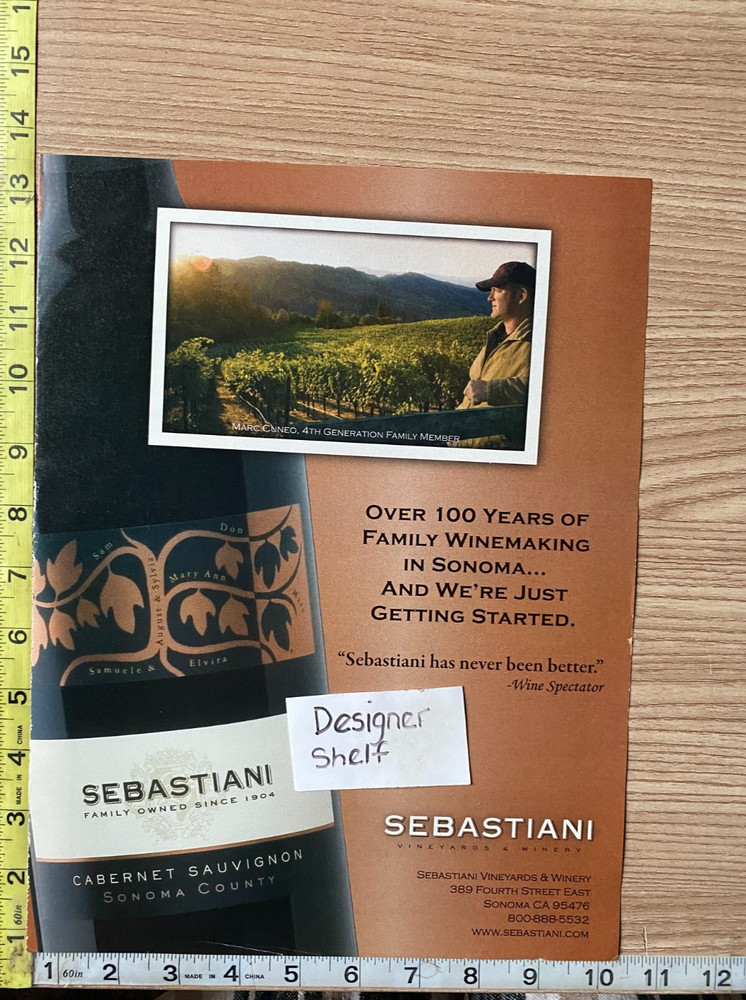 Sebastiani Cabernet Wines 2008 Print Advertisement