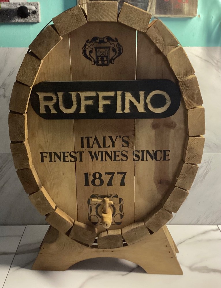 Wine Barrel SIGN Ruffino Italy&rsquo;s Finest wines since 1877 wooden So Cool, RARE
