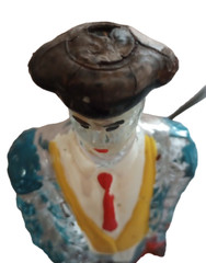 1955 GLASS MATADOR BOTTLE BULLFIGHTER DECANTER DALMAU HERMANOS TARRAGONA SPAIN