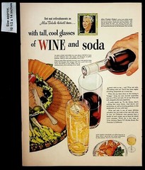 1943 Wine Advisory Board Soda Cool Glasses Meal Drink Vintage Print Ad 39256