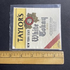 Vintage 1930s Taylor&rsquo;s White Tokay Wine UNUSED Paper Label New York State Q1907