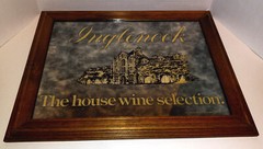 Vtg INGLENOOK Winery 1986 Wooden Framed Smoky Glass Mirror Bar Wall Sign 19X15”