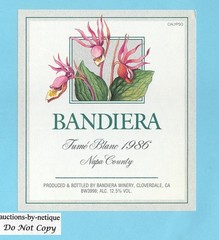 Bandiera Winery Wildflower 1986 Napa Grapes Sonoma Co Cloverdale CA Wine Label