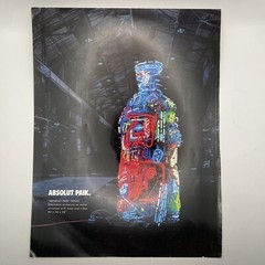2001 Absolut Paik PRINT AD Vodka Bottle Art Paik Nam June Father of Video Art