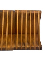 Vtg Napa Valley Wooden Desktop Organizer Set 2 Wine Advertising Logo Dovetail