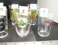 9 European souvenir wine tasting glasses 1970s to 1990s, all Vy Good, no damage