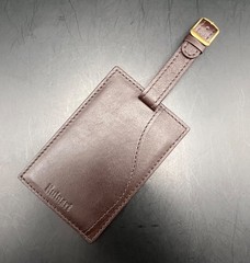 Ruinart Champagne Brown Leather Luggage Tag & Giftbag – Luxury – New