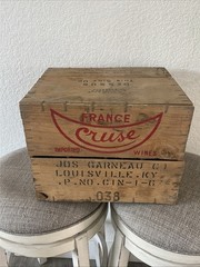 Vintage France Cruse Covered Wine Crate 12 Bottle 1967 LA GARDERIE , Empty