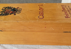 Vintage Pedro Domecq Carlos I Sherry Brandy Wine Wooden Box empty
