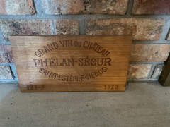 1979 GRAND VIN DU CHATEAU SAINT-ESTEPHE MEDOO FRENCH WINE WOOD CRATE SIGN