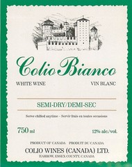 Colio Wines Bianco Harrow Essex Country Canada 1970s 1980s Vtg Wine Label