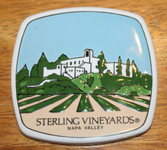 Set of 4 Sterling Vineyards Napa Valley CA Raised Ceramic Paperbacked Coasters-5