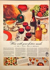 1939 California Wines Holiday Parties Sherry Port Burgundy Vintage Print Ad