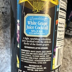 (2) 2000 International Bazaar Sparkling White Grape Juice Cocktail (N7)