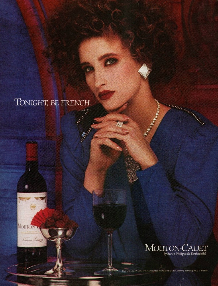 A FULL PAGE AD FOR MOUTON-CADET FROM AN ISSUE OF PLAYBOY