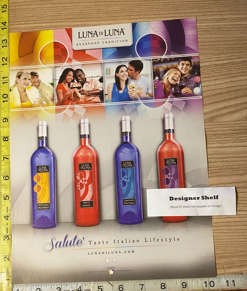 Luna Di Luna Italian Wines 4 Bottle Scene 2012 PAPER Print Advertisement