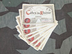Vintage Côtes du Rhône French Wine Bottle Labels (Lot of 8) France 1940s 1950s