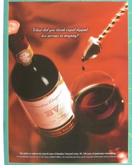 Print Ad Beaulieu Vineyard BV Wine Romantic Cupid Napa Valley Cocktail 1999 Bar